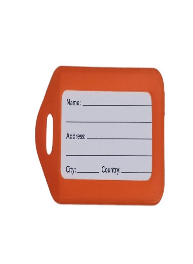 Kidultz Luggage Tags with Premium Strap for Travel suitcases, School Bags, etc..for Easily Identification of Bags(Pack of 5) (Orange) - Image 3